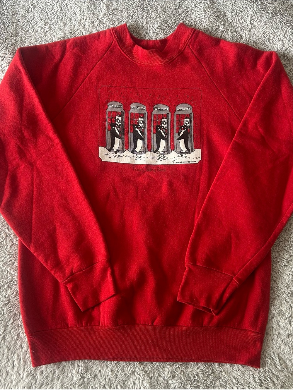 Vintage 80s/90s Carousel Creations "Four Calling Birds" Crewneck Sweatshirt